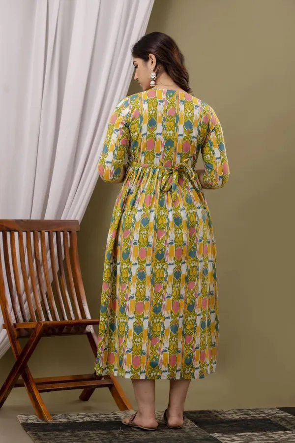 Green_Feeding_Maternity_Kurti_Yellow_For_Women