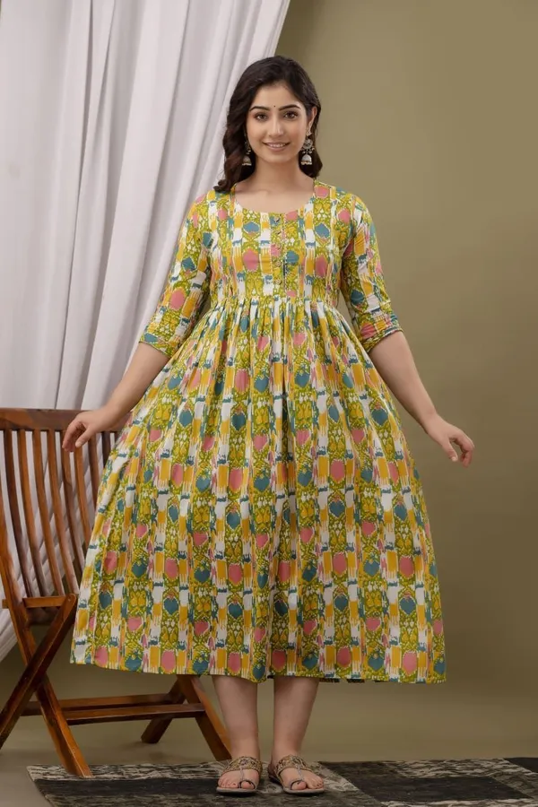 Green_Feeding_Maternity_Kurti_Yellow_For_Women