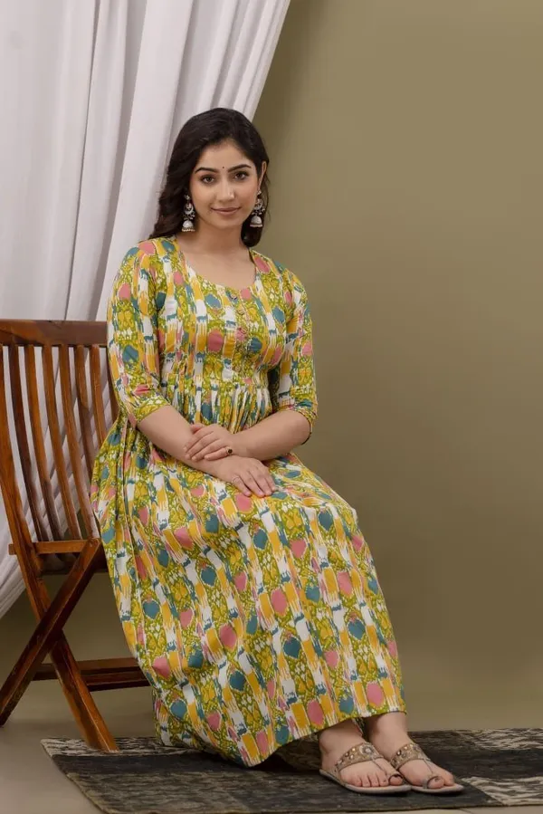 Green_Feeding_Maternity_Kurti_Yellow_For_Women