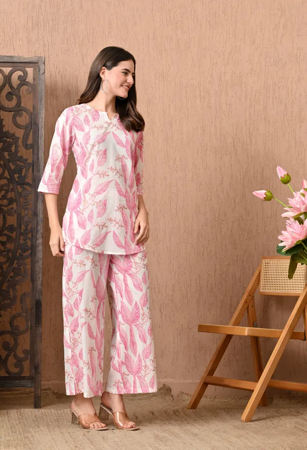 Pinkish_Red_Cotton_Co-ord_Set