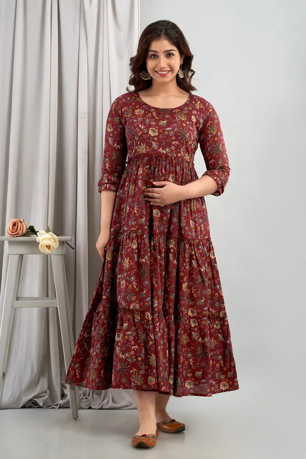 Grey_Beautiful_Maternity_Gown_For_Women