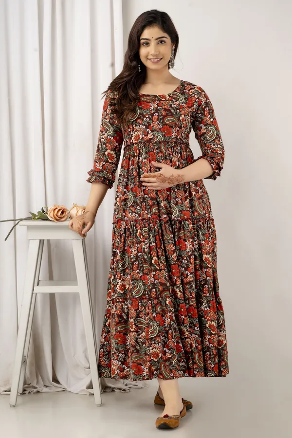 Dark_Mehroon_Feeding_Maternity_Kurtis__For_Women