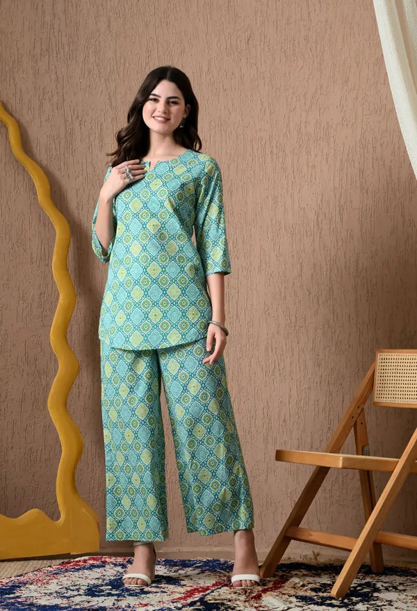 Greenish_Blue_Cotton_Co-ord_Set