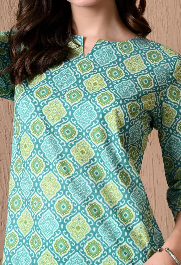 Greenish_Blue_Cotton_Co-ord_Set