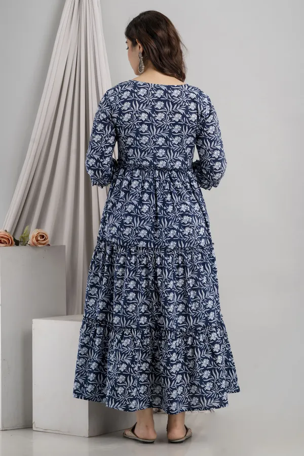 Blue_Beautifull_Floral_Printed_Maternity/Feeding_Wear__For_Women