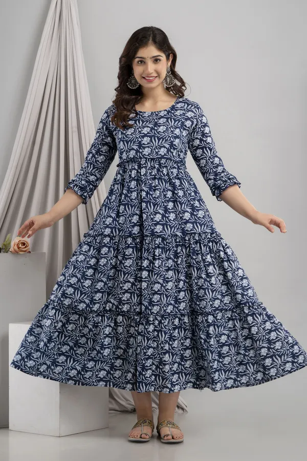 Blue_Beautifull_Floral_Printed_Maternity/Feeding_Wear__For_Women