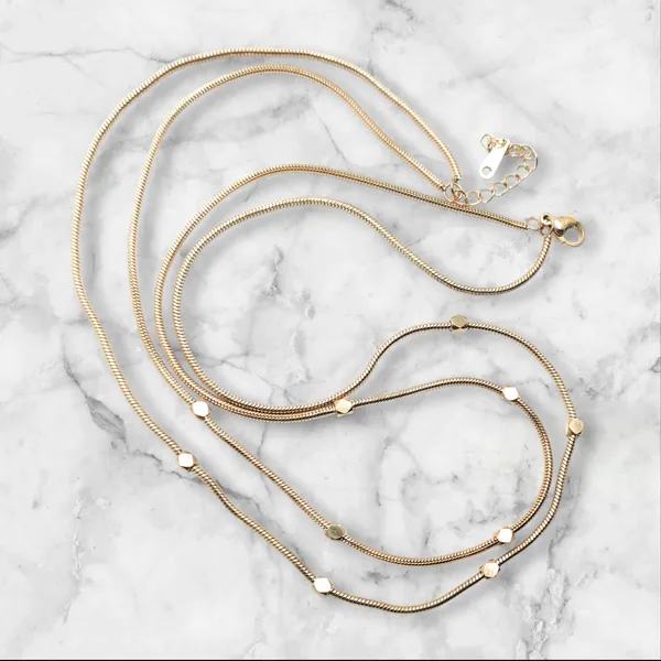 2_line_Layered_Rose_Gold-Tone_Metal_Chains_for_womens