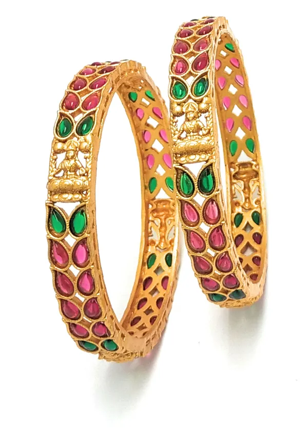 Pack_of_2_:Antique_leaf_bangle_set_for_womens
