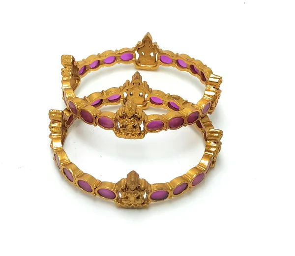 Pack_of_2:Antique_Lakshmi_Red_Bangle_-_Exquisite_Traditional_Jewelry