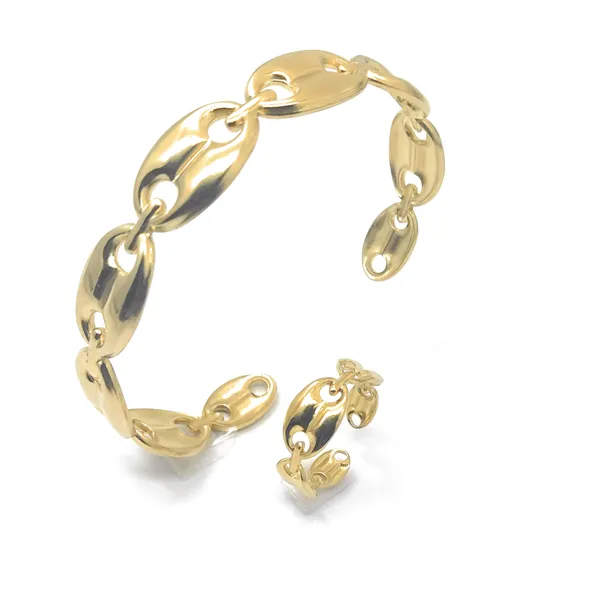 Chain_Link_Bracelet_and_Ring_Set_For_Women