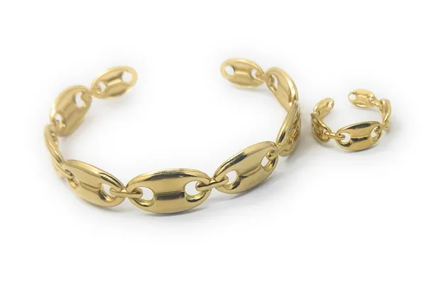 Chain_Link_Bracelet_and_Ring_Set_For_Women