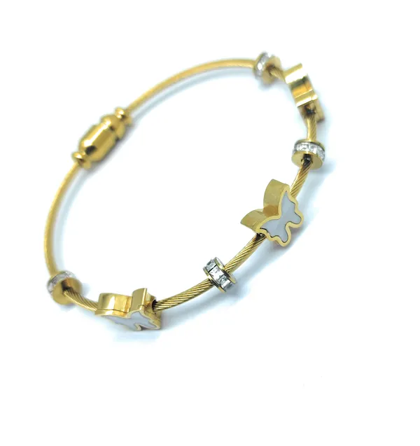 Gold_Cable_Bracelet_with_Butterfly_Charms_and_Crystal_Accents