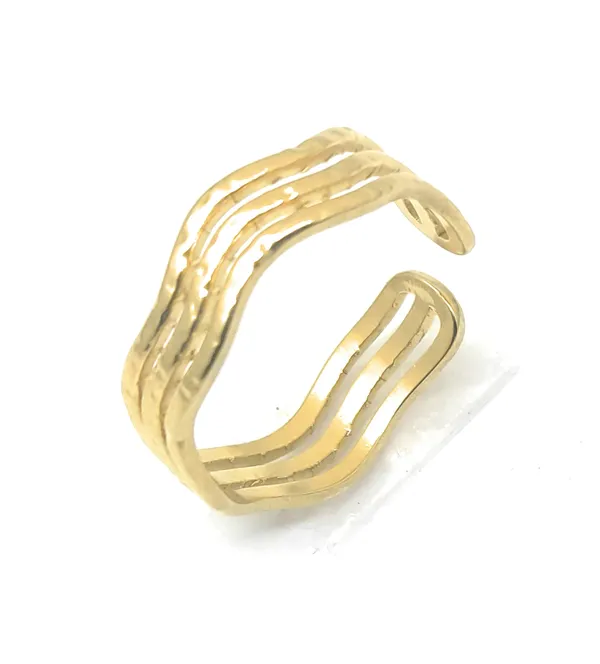 Gold_Ripple_Design_Cuff_and_Ring_Set