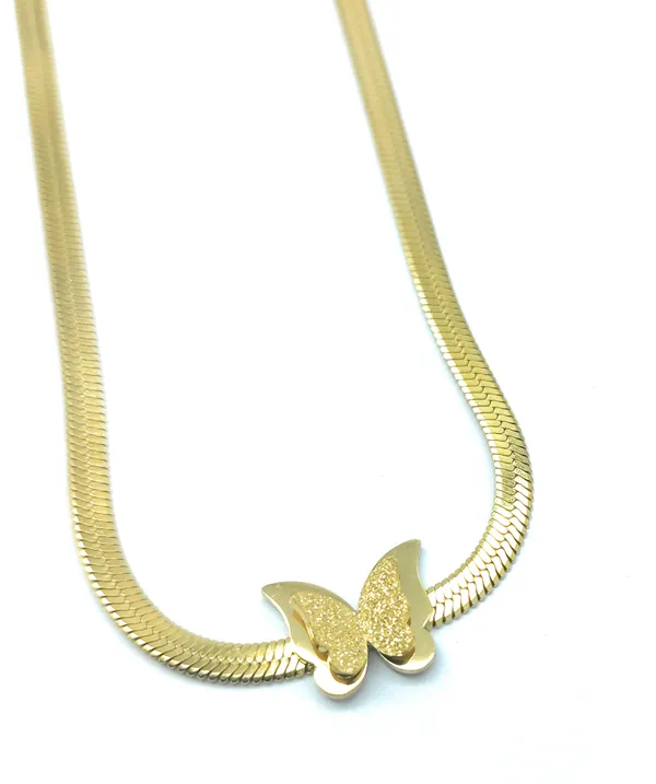 Flexible_Gold-Toned_Herringbone_Chain_Necklace_with_Butterfly_Pendant_for_women_&_Girls