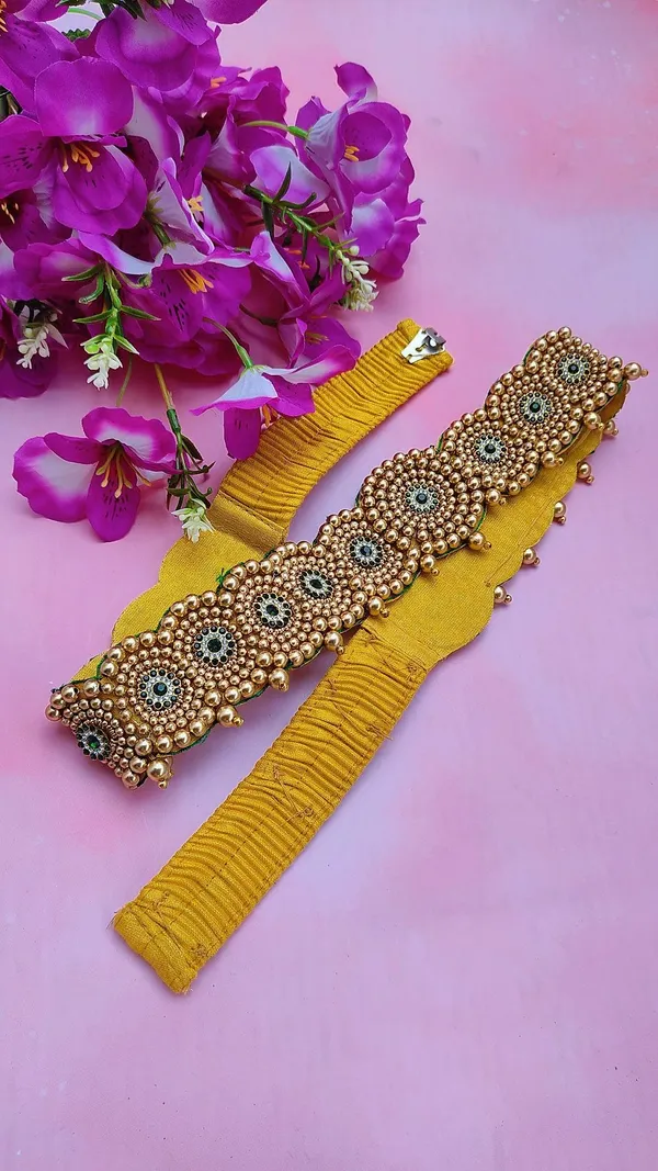 Wedding_Collection_-_Fashion_Cloth_Hip_Belt_for_Women_and_College_Girls_??amarband_??amar_Bandhani??Golden_Waist_Belt_(green,)