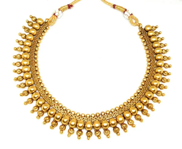 Gold_Antique_Finish_Necklace_With_Earrings_Set_For_Women