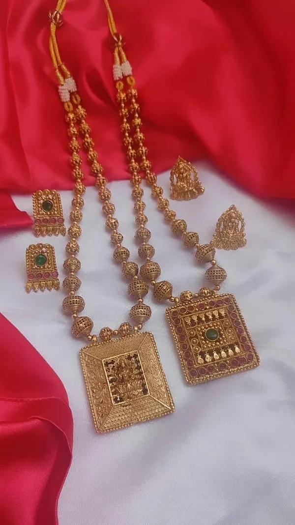 Pack_of_2_Multicolor_Two-In-One_Lakshmi_Pendant_With_Earring_Set_For_Women