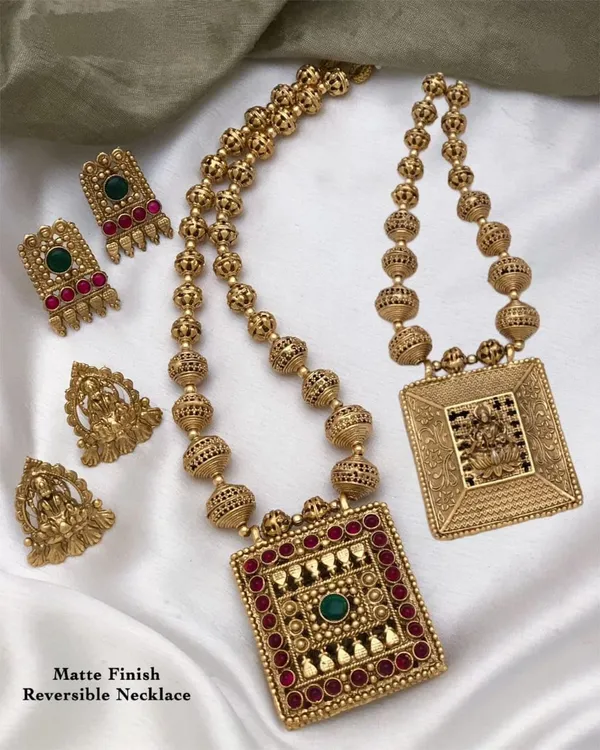 Pack_of_2_Multicolor_Two-In-One_Lakshmi_Pendant_With_Earring_Set_For_Women