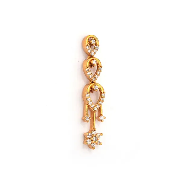 White_&_Gold_American_Diamond_Stone_Antique_Necklace_With_Earrings_Set_For_Women