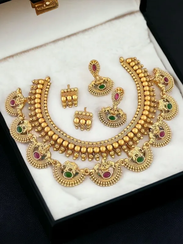 Combo_of_2__Antique_Stone_Multicolor_Gold__Necklace_with_earrings