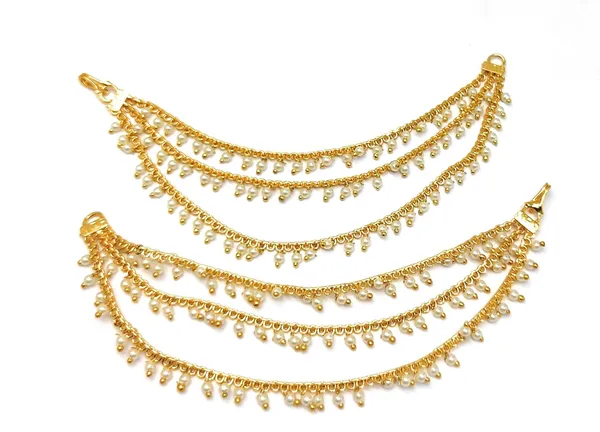 Gold_Jada_Billa_Set_For_Bridal_New_Model,_Hairstyle_Accessories_White_Pearls_Design_For_Women