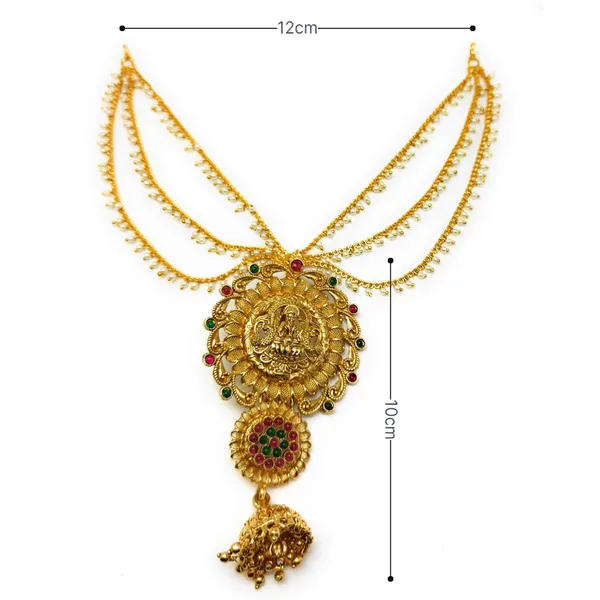 Gold_Jada_Billa_Set_For_Bridal_New_Model,_Hairstyle_Accessories_White_Pearls_Design_For_Women