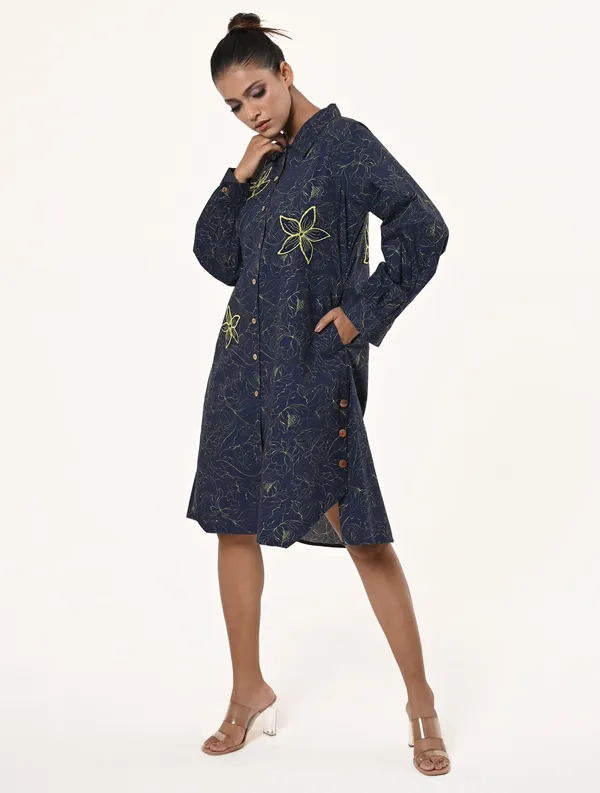 Blue_Cotton_Coller_Neck_Full_Sleeve_Dress_for_Women