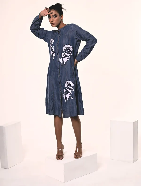 Blue_Tencel_Denim_Coller_Neck_Full_Sleeve_Dress_for_Women