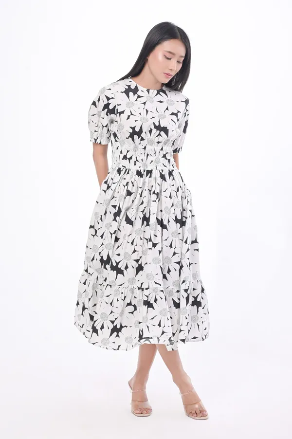 White_Poplin_Cotton_Coller_Neck_Half_Sleeve_Dress_for_Women