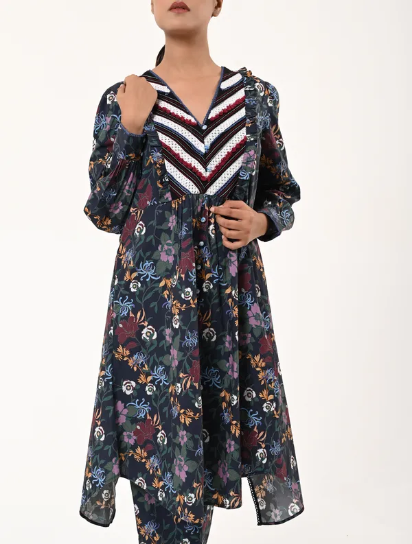 Multicolor_Cotton_V_Neck_Full_Sleeve_Dress_for_Women