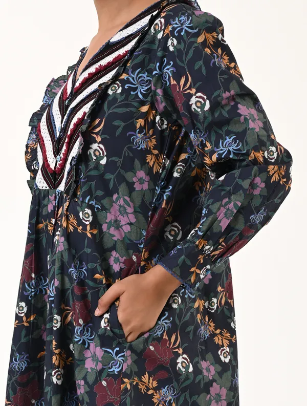Multicolor_Cotton_V_Neck_Full_Sleeve_Dress_for_Women