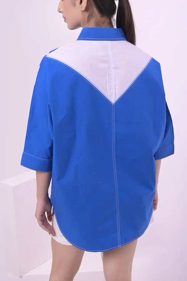 Blue_Poplin_Cotton_Coller_Neck_Half_Sleeve_Shirt_for_Women