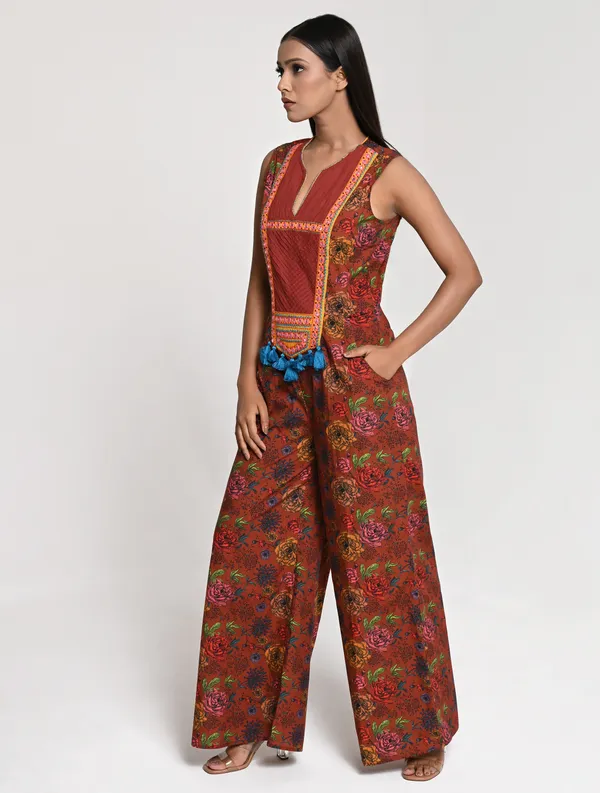 Brown_Cotton_V_Neck_Sleeveless_Jumpsuit_for_Women