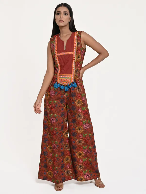 Brown_Cotton_V_Neck_Sleeveless_Jumpsuit_for_Women
