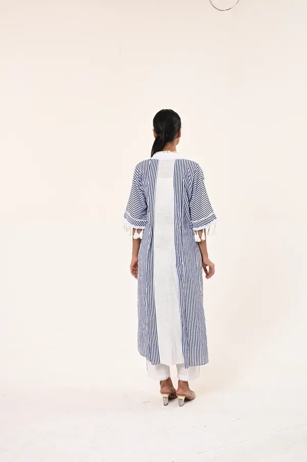 White_Cotton_3/4th_Sleeve_Shrug_for_Women