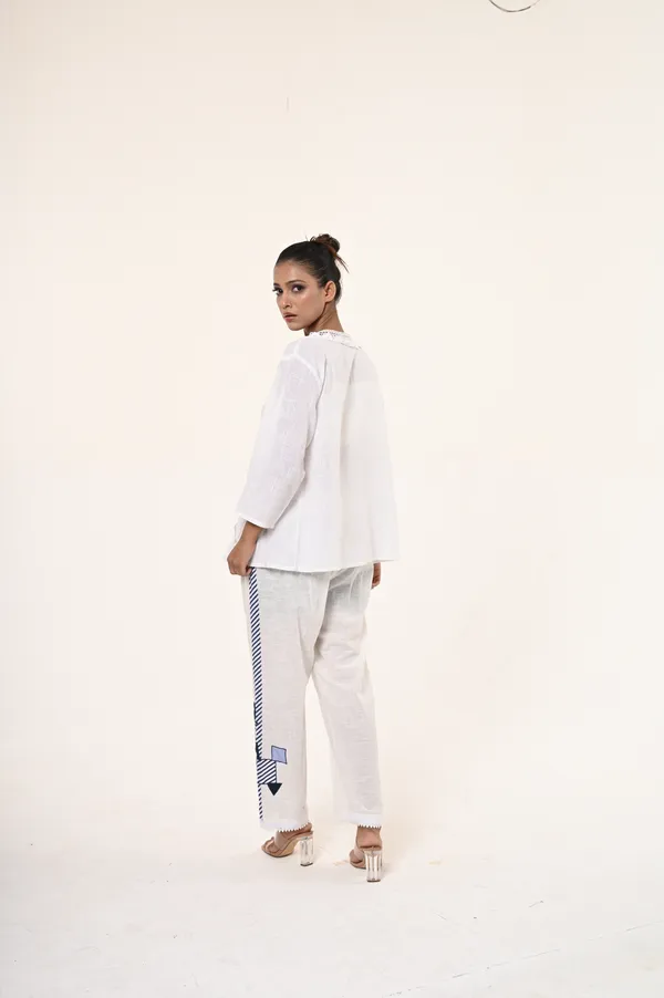 White_Cotton_3/4th_Sleeve_Shrug_for_Women