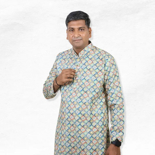 Multicolour_Fancy_Men's_Digital_Print_Kurtas