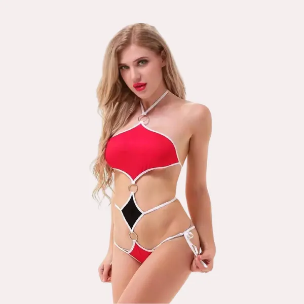 Multicolor_Lace_Babydoll_Ensemble_For_Women