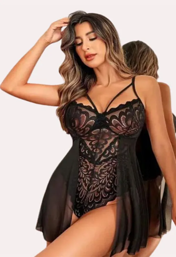 Dark_Black_Intimate_Babydoll_Nightwear_For_Women