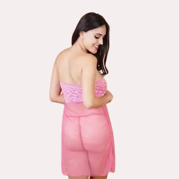 Pink_Lace_&_Sheer_Seduction_Babydoll_For_Women
