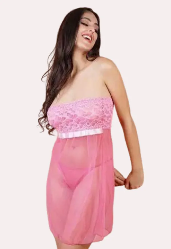 Pink_Lace_&_Sheer_Seduction_Babydoll_For_Women