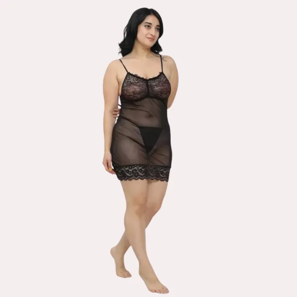 Dark_Black_Sheer_Babydoll_Slip_Dress_For_Women