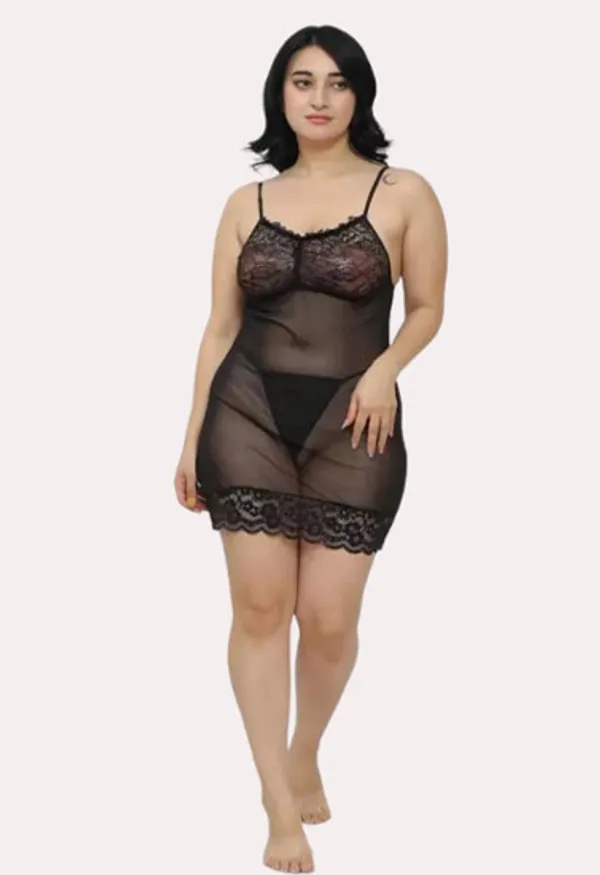 Dark_Black_Sheer_Babydoll_Slip_Dress_For_Women