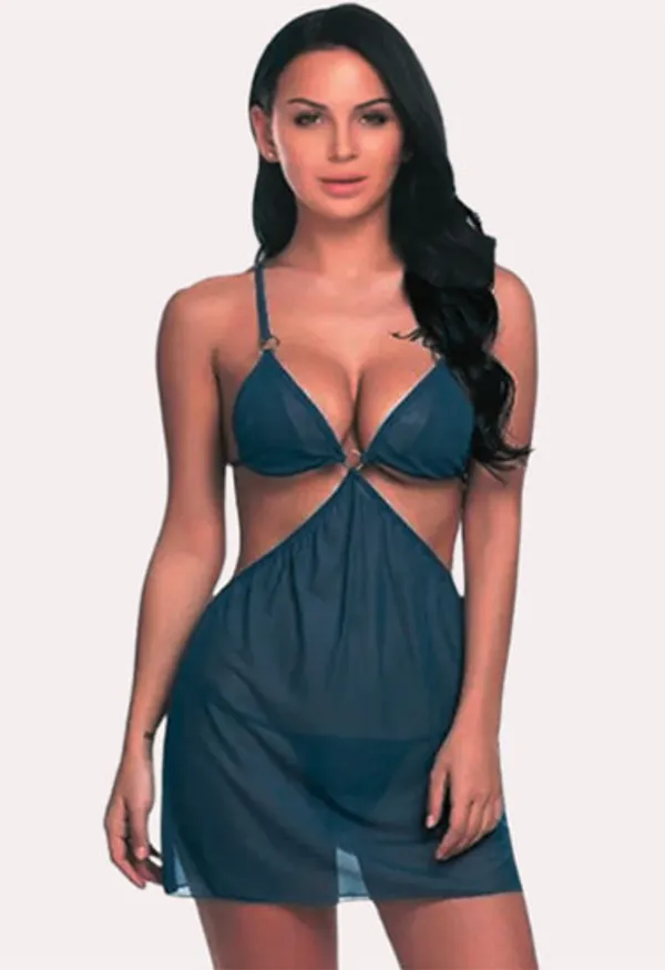 Multicolor_Sheer_Babydoll_Nightdress_For_Women
