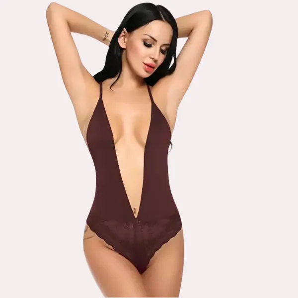 Brown_Chic_And_Comfy_Sheer_Nightwear_Bodysuit_For_Women