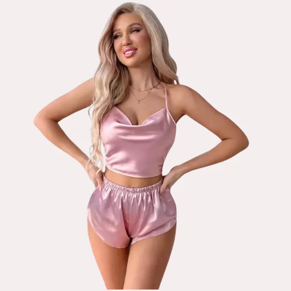 Pink_Peach_Luxury_Silk_Camisole_&_Shorts_Set_For_Women
