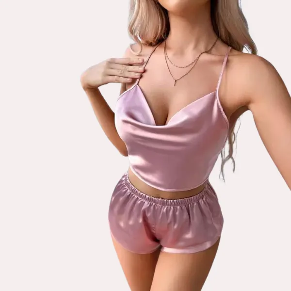 Pink_Peach_Luxury_Silk_Camisole_&_Shorts_Set_For_Women