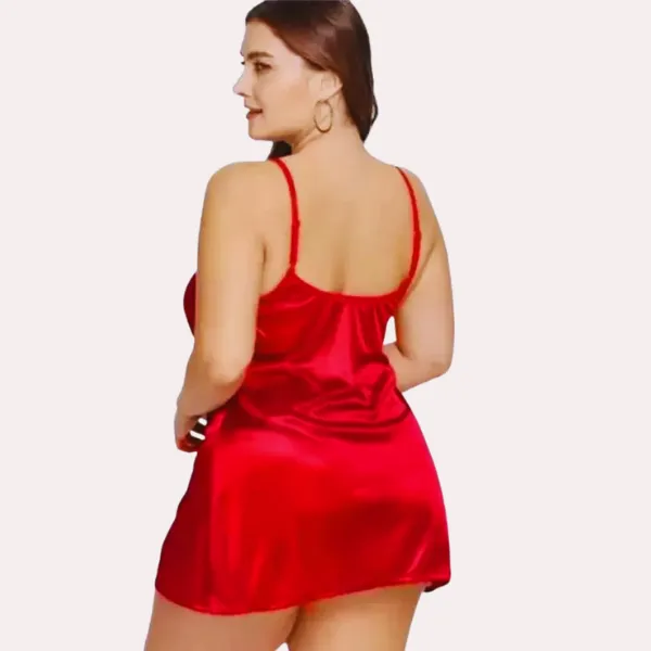 Rose_Red_Alluring_One-Piece_Satin_Sleepwear_For_Women