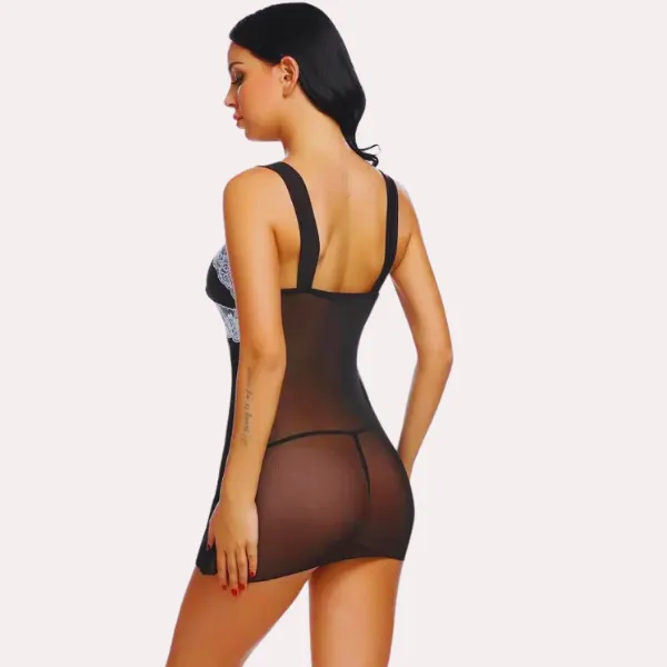Dark_Black_Mesh_And_Lace_Babydoll_For_Women