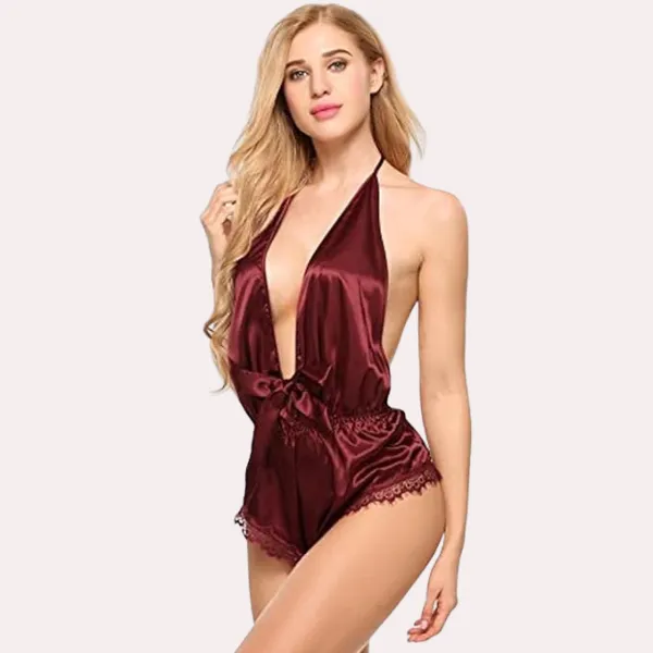 Red_Wine_Seductive_Satin_Lingerie_For_Women